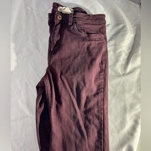 Maroon skinny jeans high waisted